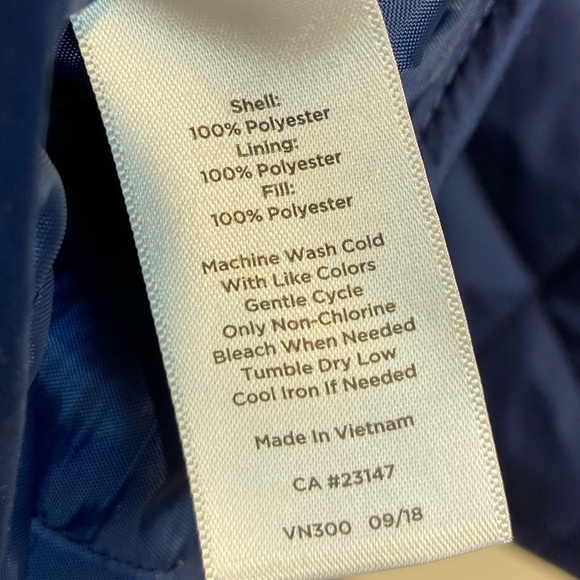 TALBOTS Navy Quilted Puffer Vest Lightweight Layering Essential Medium Petite - Picture 4 of 5